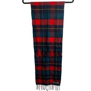 Highland Tweed Red and Green Plaid 100% Lambswool Men's Scarf